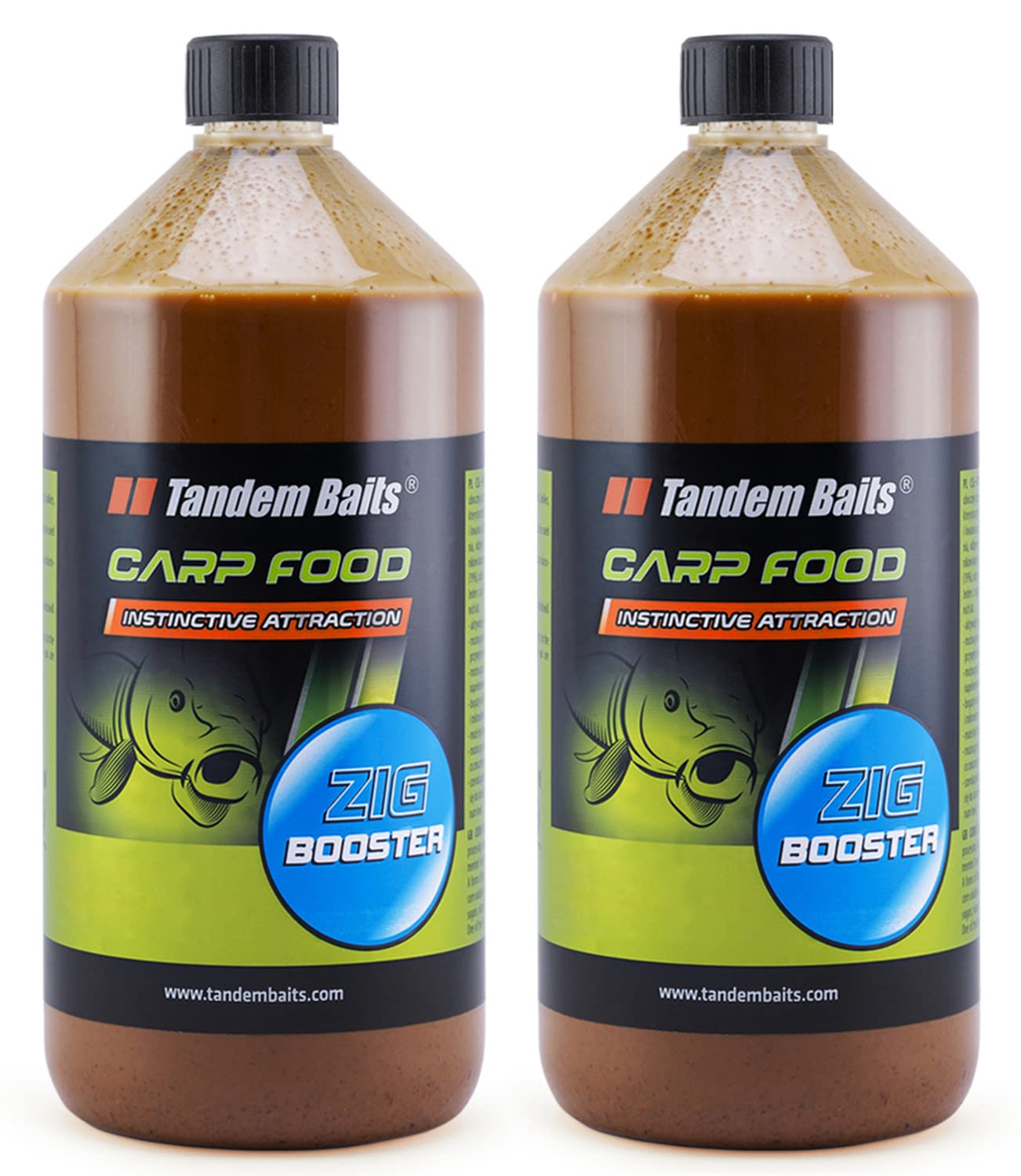 Tandem Baits Set 2x Carp Food Zig Booster Fruit Flavour Mix | Fish Attractors, Carp Fishing without Effort | Bait for Big Fish Fishing | Carp Accessories for Professionals & Hobby Anglers 1000 ml