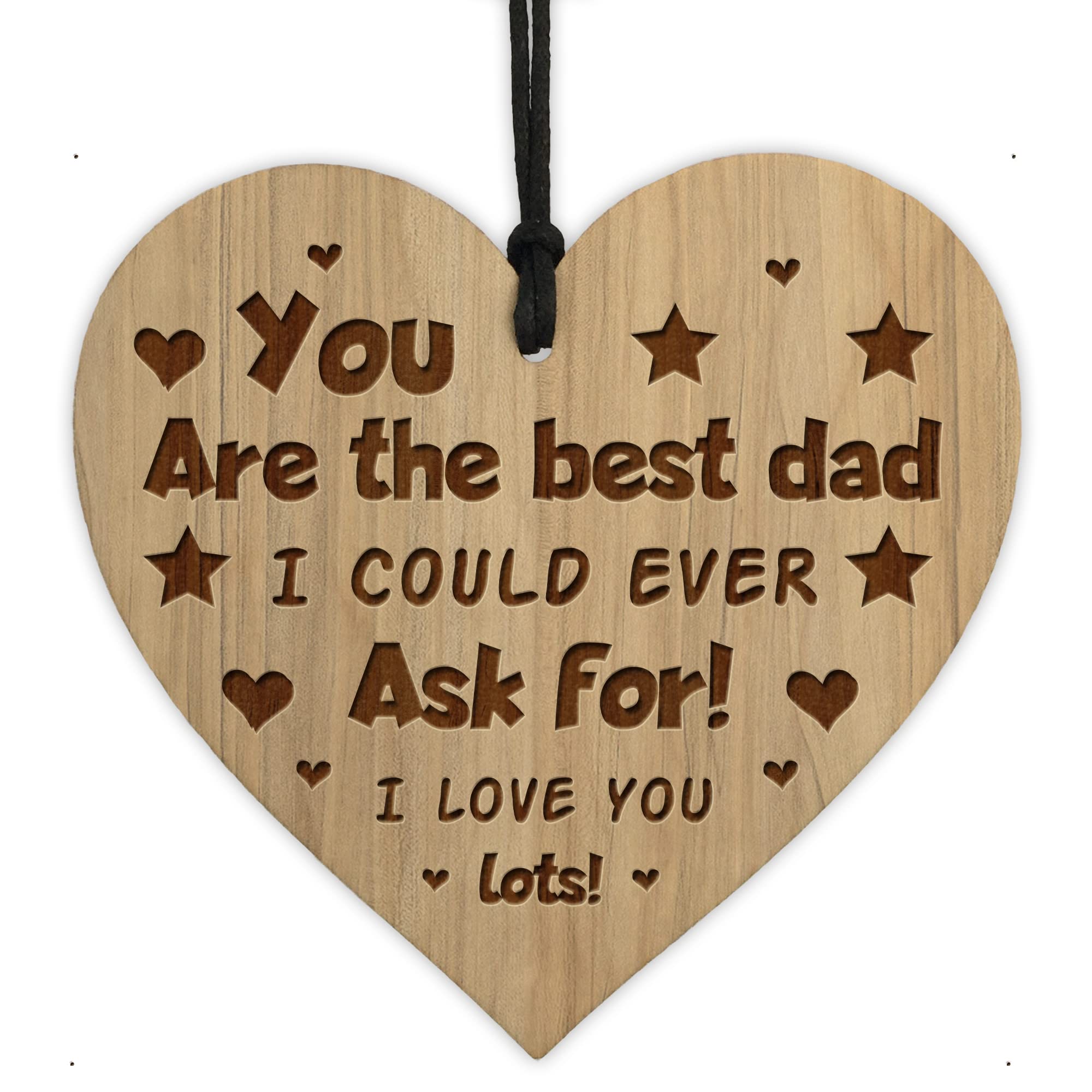 Red Ocean Dad Gifts BEST DAD Plaque Engraved Heart Dad Birthday Christmas Gifts From Daughter Son