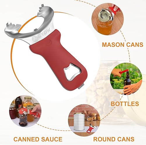 Miniatura 6 de Herramienta para abridor de tarros Mason sin abolladuras ni daños en la tapa, abrelatas manual multiusos, utensilio de extracción manual de mano