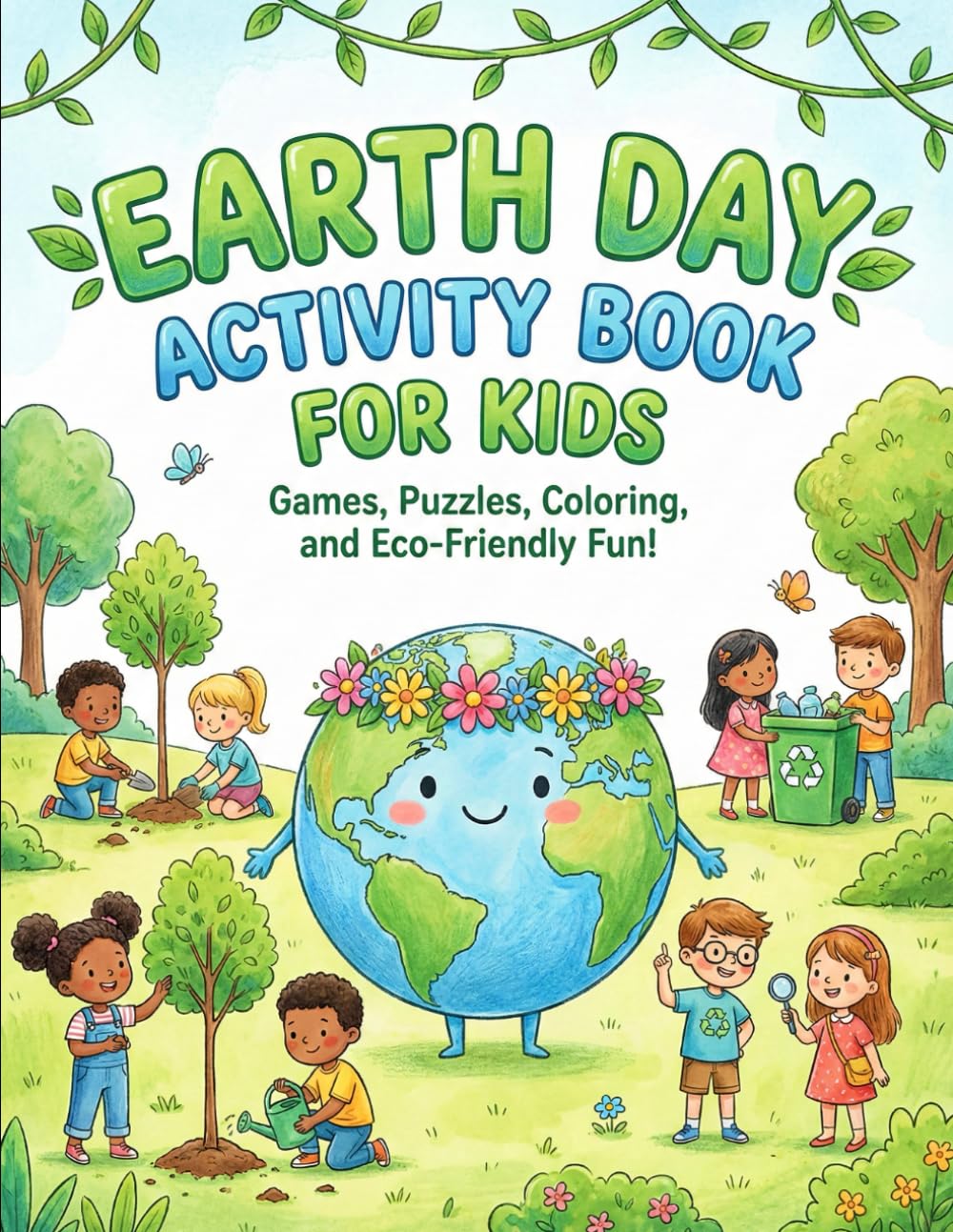 Earth Day Activity Book for Kids: Fun & Educational Puzzles, Coloring Pages, Mazes, Word Searches & Eco Games to Celebrate Our Planet