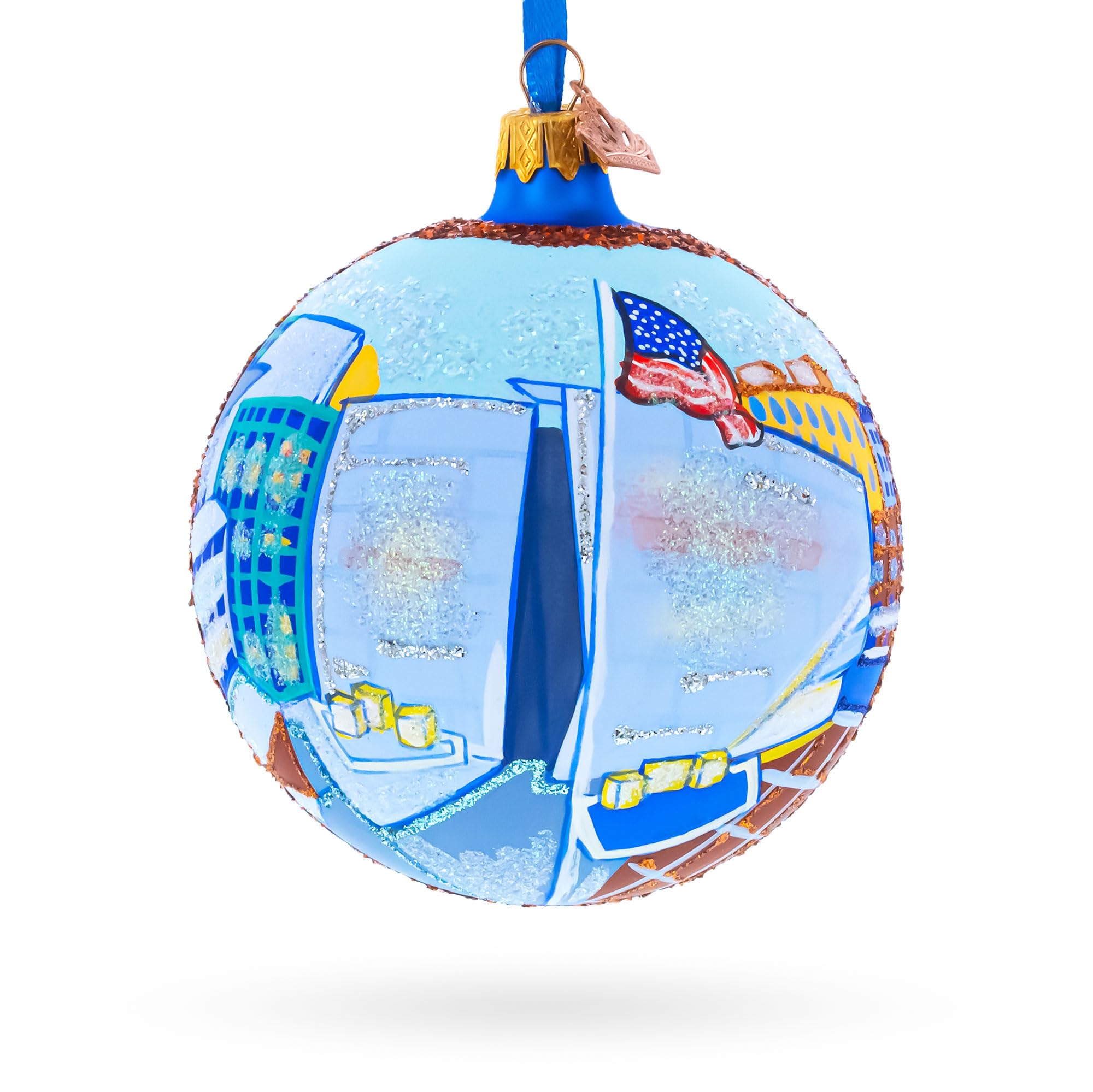 Boule de Noël en verre New Orleans souvenir de Louisiane à offrir pour les fêtes