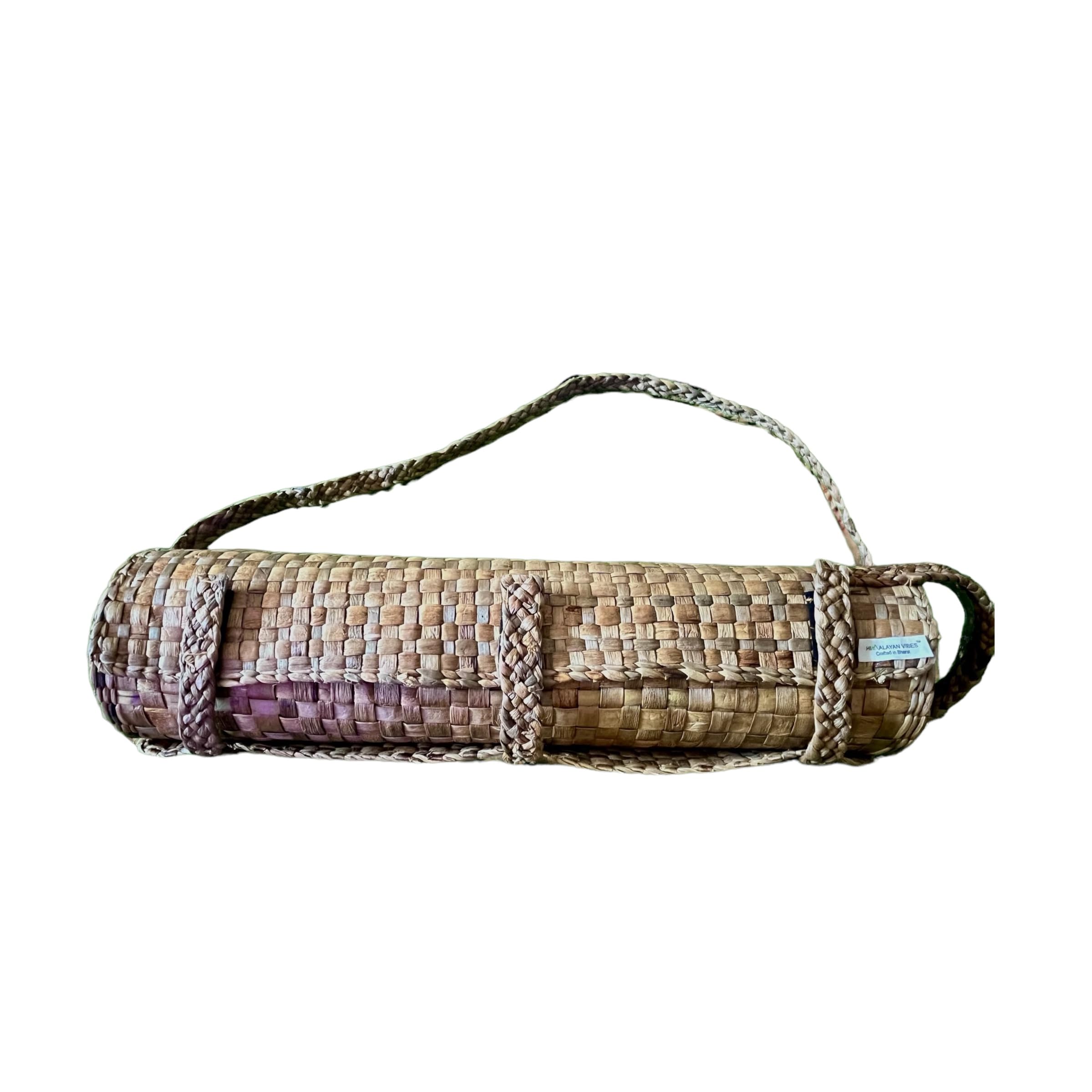 Himalayan Vibes VIPASANA Water Hyacinth Yoga Mat – 72″ × 30″ – Eco‑Friendly, Multi‑Use (Meditation, Puja, Picnic) with carrying strap Puja Mat Aasni 100% Organic Material-image-1