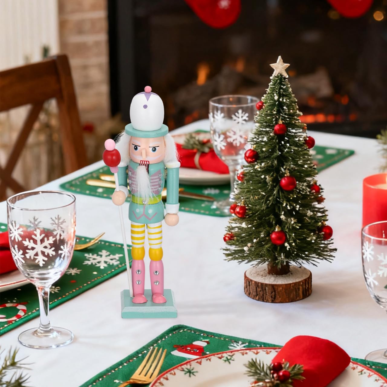 OUNONA Weihnachts-Nussknacker Figur Holz 18 Zoll Nussknacker Soldat Dekoration Für Festliche Weihnachtsdeko Und Party Tischdekoration