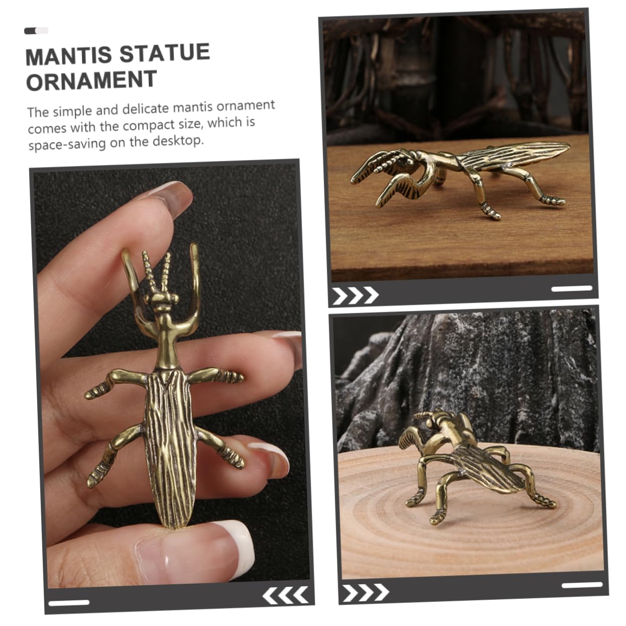 Amazon.co.jp: Abaodam 中式レトロ銅製螳螂置物 家用卓上装飾品 耐久性