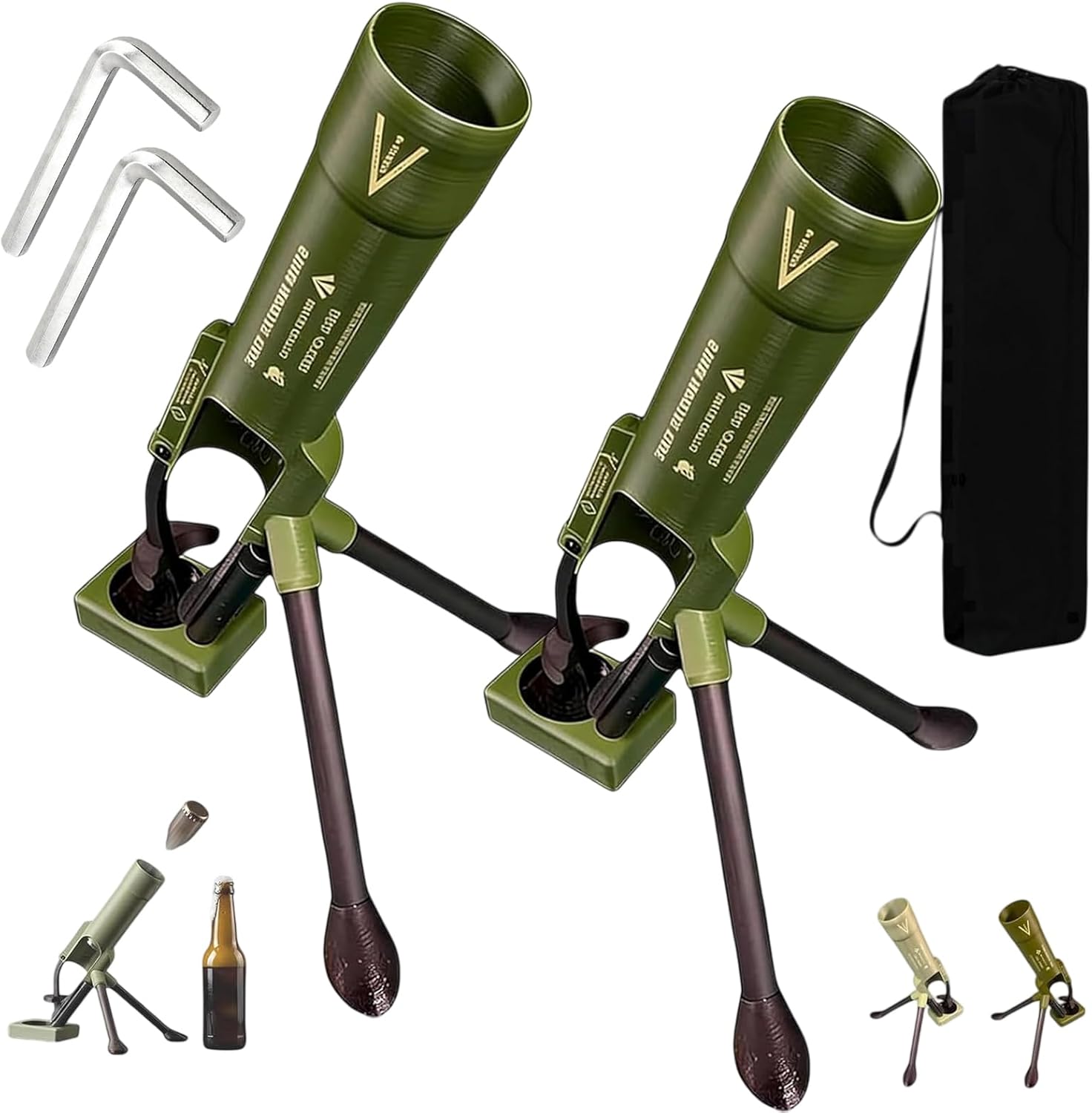 Mortar Bottle Opener, Beer Bottle Mortar Opener, For 300ml/12oz Beer & Soda Bottles, 51mm Mortar Bottle Opener, For Home, Bar, Party (2Pcs)