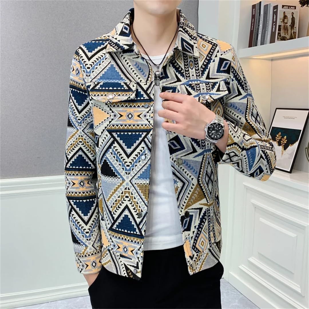 Męskie koreańskie kurtki biznesowe Slim Fit Youth Social Streetwear płaszcze retro kurtka z nadrukiem
