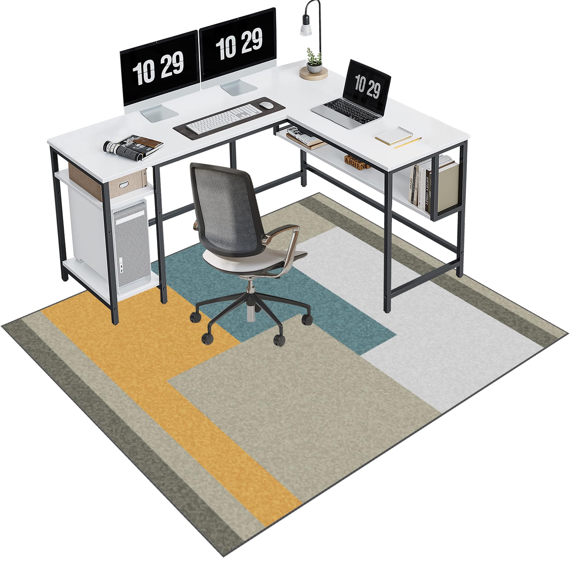 Tappetino per sedia da gioco, 80 x 120 cm, protezione da scrivania per ufficio e gaming, superficie resistente e antiscivolo, ideale per giocatori e professionisti