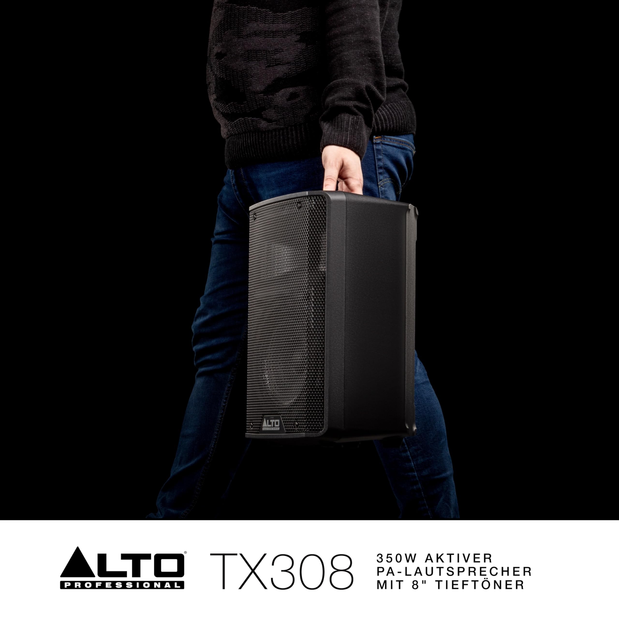 ALTO TX308-350W Aktiver PA-Lautsprecher mit 8" Tieftöner für Mobile DJs und Musiker, Kleine Auftrittsorte, Feiern und Sport-Events