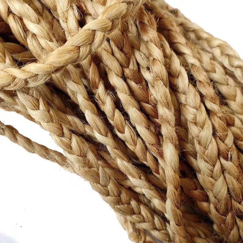 Handwoven Beige Natural Jute Rug Braided Area Rug Bohemian Durable & Nonslip Carpet for Home Floor Decor Custom Size (10 X 10 Feet)