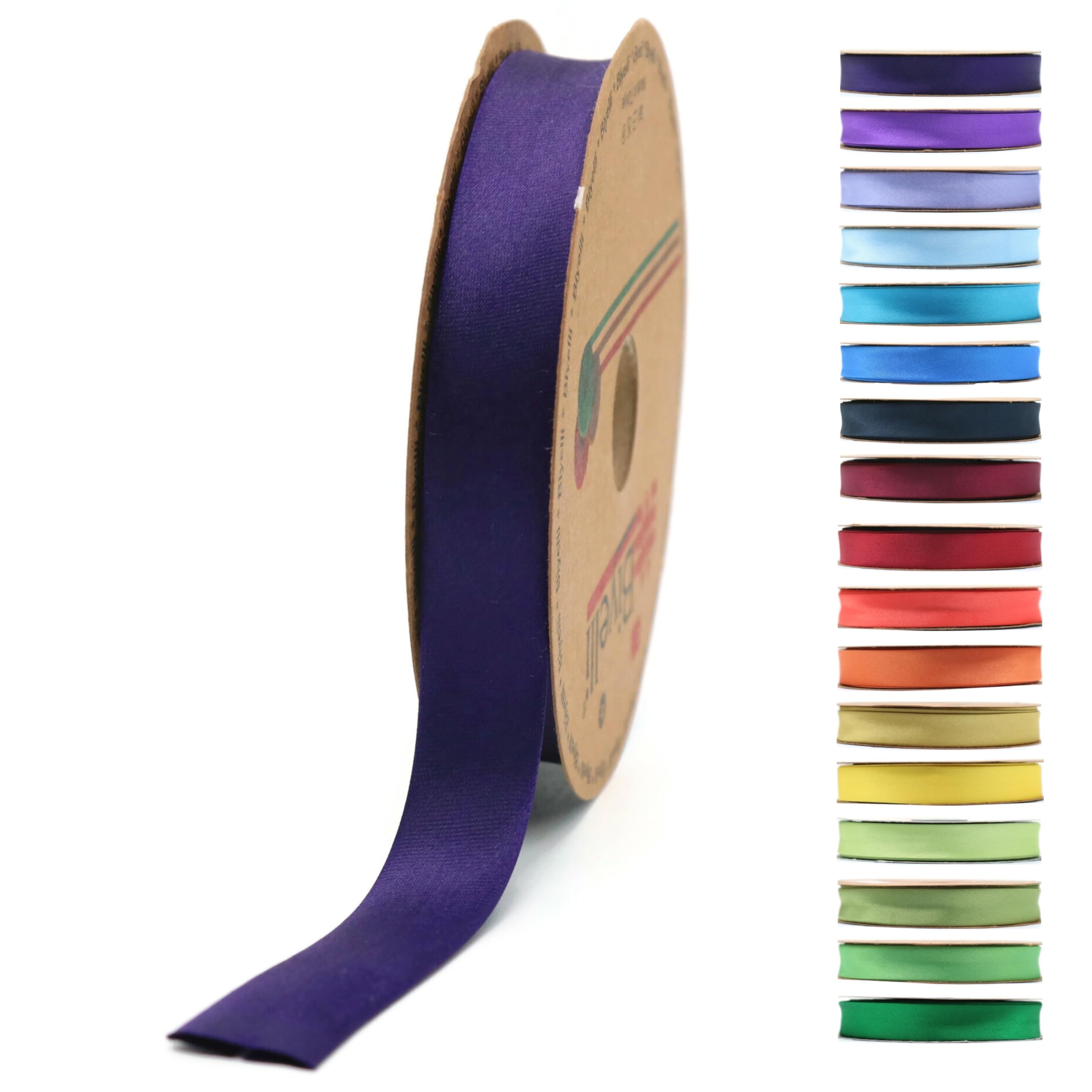 Fold Satin Bias Tape - 99+ Colors - 3/4 Inches Wide - 27 Yards - Fold Satin Binding Bias Ribbon Fabric Piping Bias Binding Tape for Sewing Clothing DIY (19. Deep Purple) BYS19