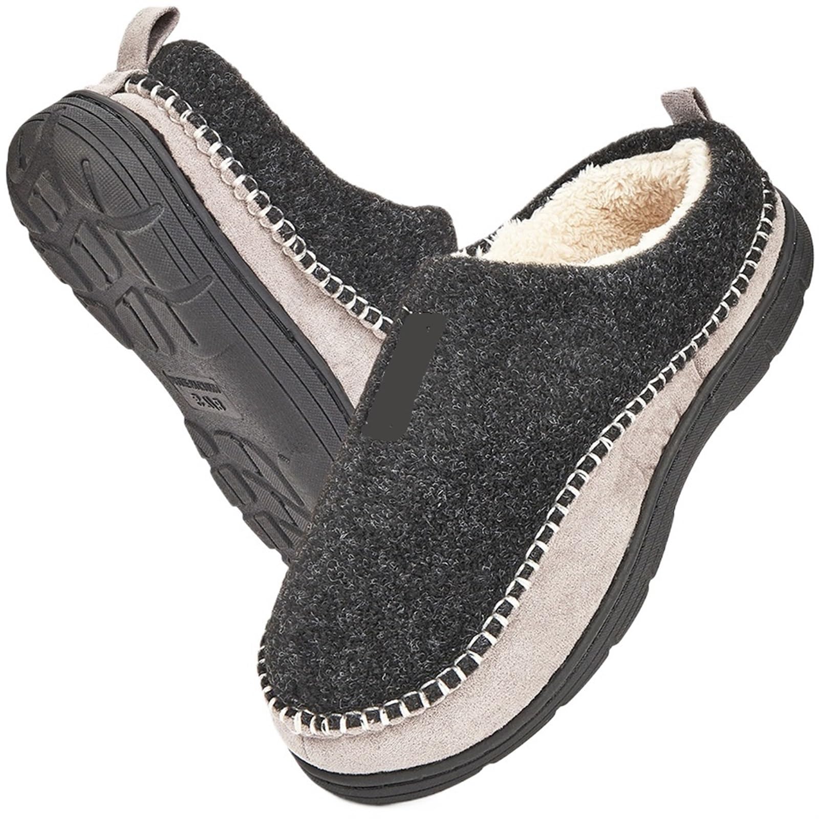 Pantofole da uomo in cotone Pantofole da casa for uomo Fuzzy Warm Patchwork Cucito Memory Foam Soggiorno Scarpe Pantofola invernale in peluche