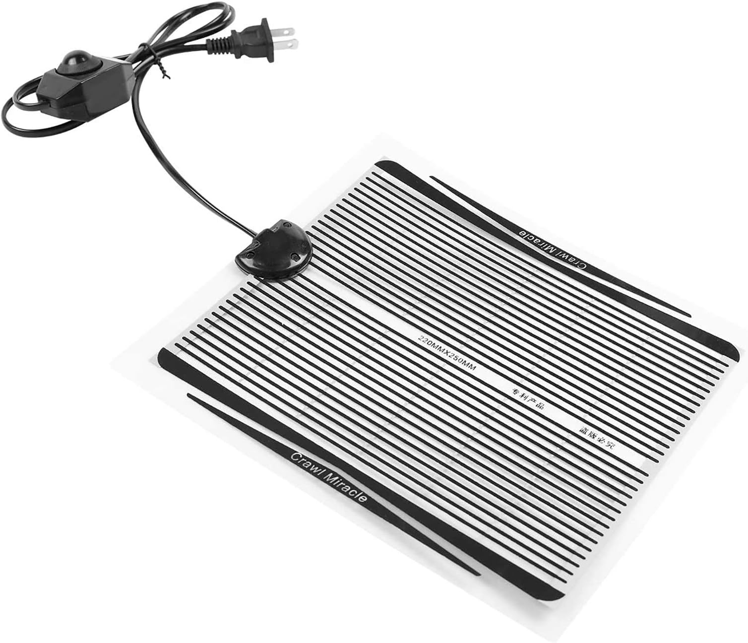 Reptile Heating Pad with Temperature Control, 110V 15W Reptile Pet Under Tank Warmer Pad Terrarium Heat Mat for Bearded Dragon/Leopard Gecko/Turtle/Snake/Lizard/Frog/Spider
