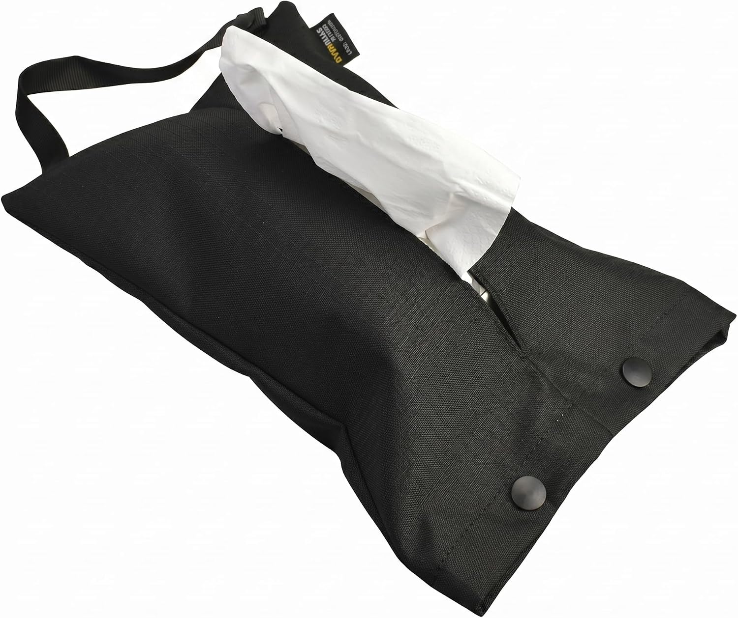 Hanging Toilet Paper Holder Travel Napkin Tissue Holder Cloth Tissue Box Portable and Foldable Paper Towel Storage Bag for Wall Car Camping Tent Home Office Desk (Black)