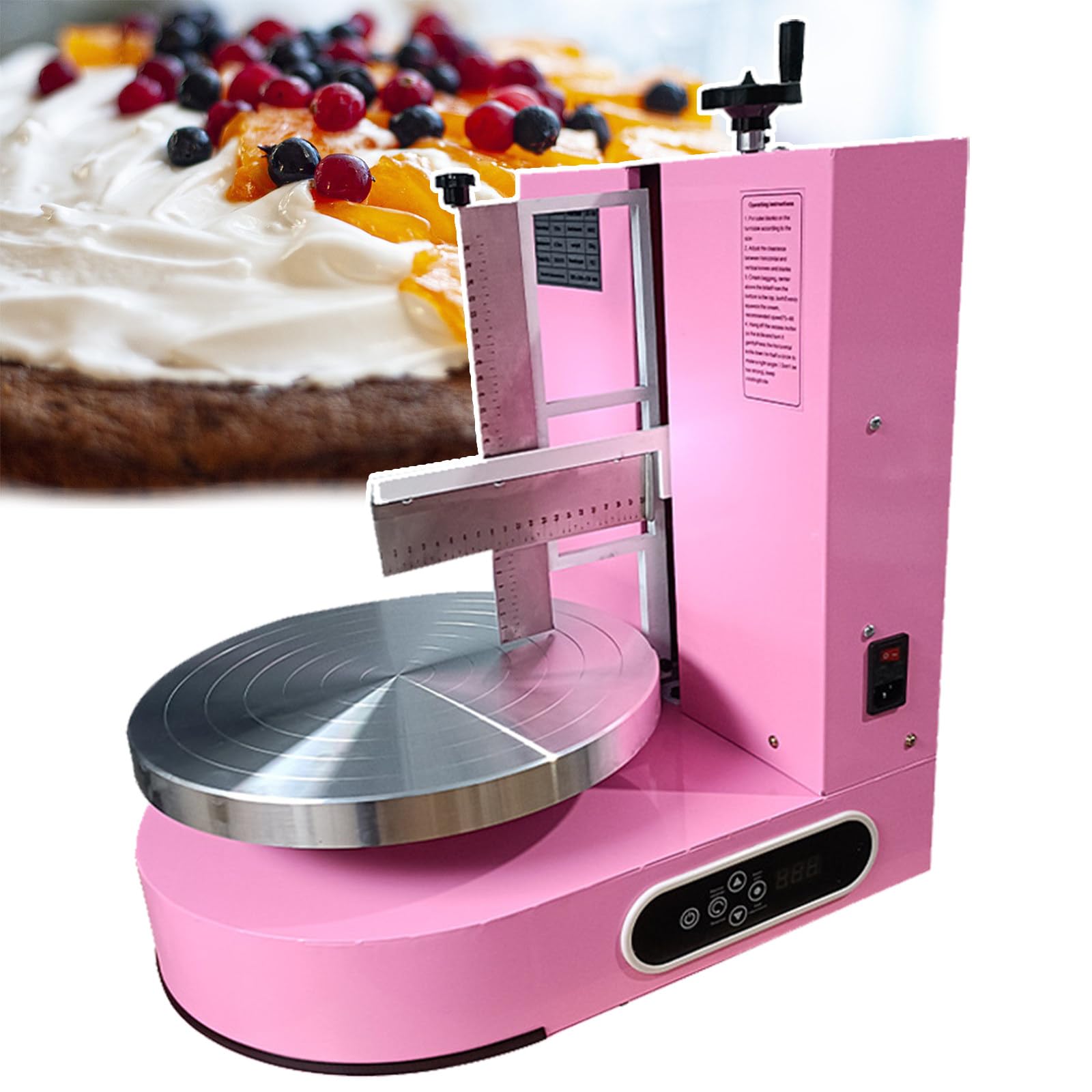 Machine électrique de décoration de gâteau, lisseur de glaçage réglable avec plateau tournant pour revêtement de gâteau professionnel et lissage de fondant