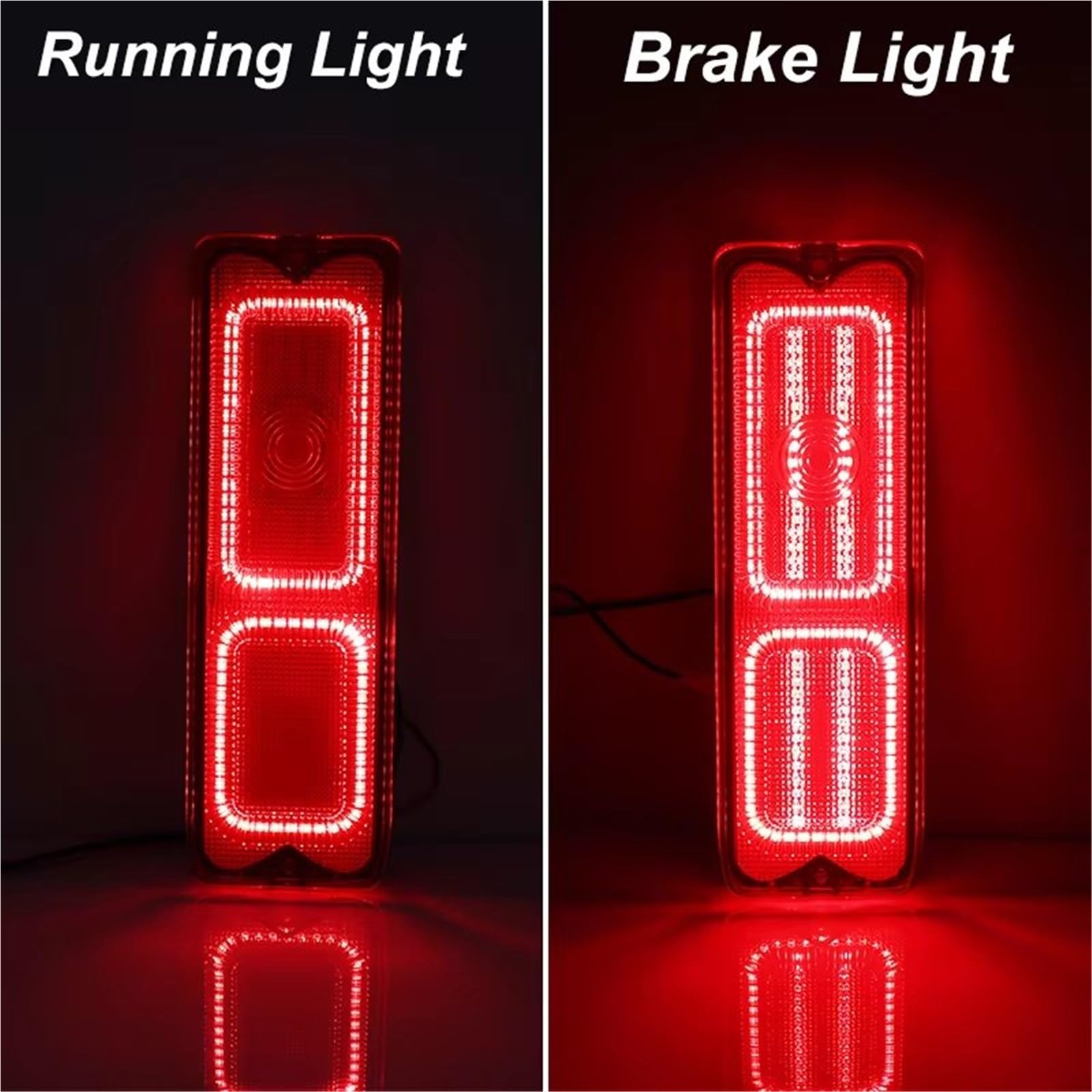 Genérico intermitente automóvil 2 Uds Para Chevy Para GMC Fleetside Wideside 1967-1972 Conjuntos De Luces LED Traseras Coche Freno Luz Trasera Roja luz señalización(Clear Lens)