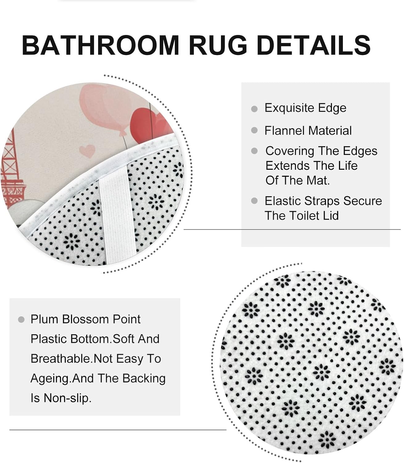 4PCS Romantic Valentine's Day Bathroom Accessory Sets with Non-Slip Rug, U Shape and Toilet Lid Cover Mat, Cartoon Skeleton Skull Couple Bathroom Decorative-72''x72''