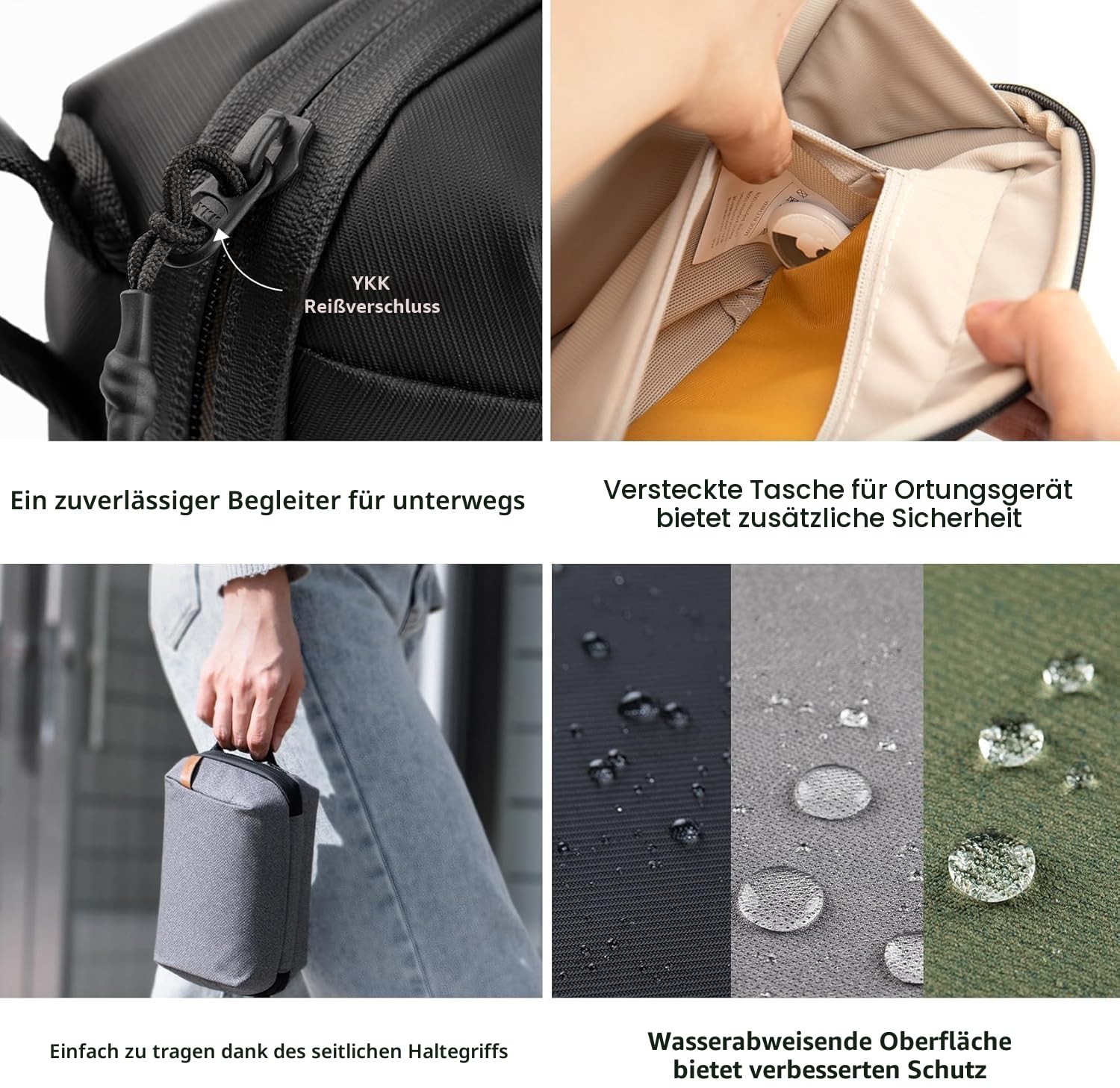 PGYTECH Kabeltasche Elektronik Organizer Pouch Mini, wasserdichte Tech Bag, Multifunktionale Reisetasche für Insta360 Actionkameras, Kabel, Power Bank, SD -Karte Zubehör, Schwarz