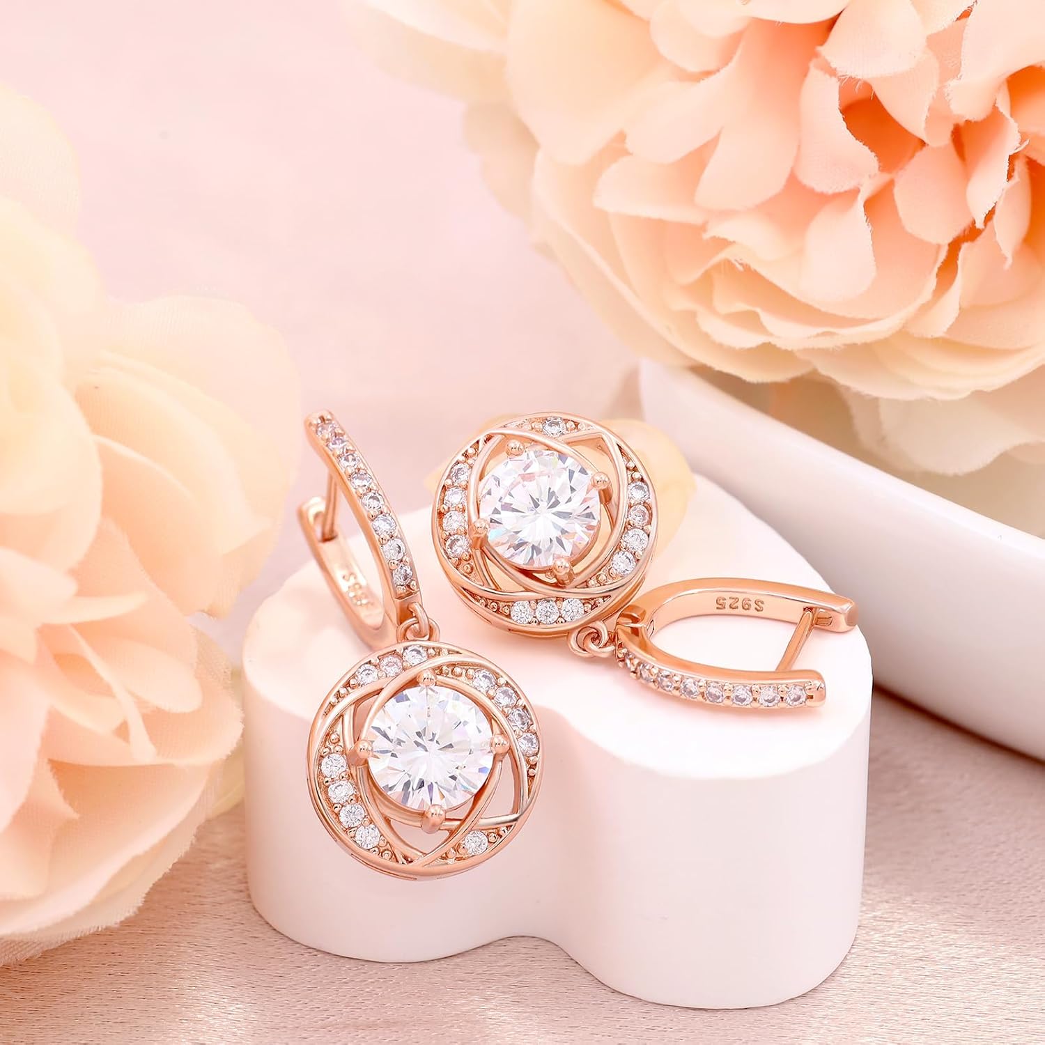 Sterling Silver Dangle Hoop Earrings Charms Hypoallergenic Fashion Jewelry Dainty Birthday Gift - Image 6