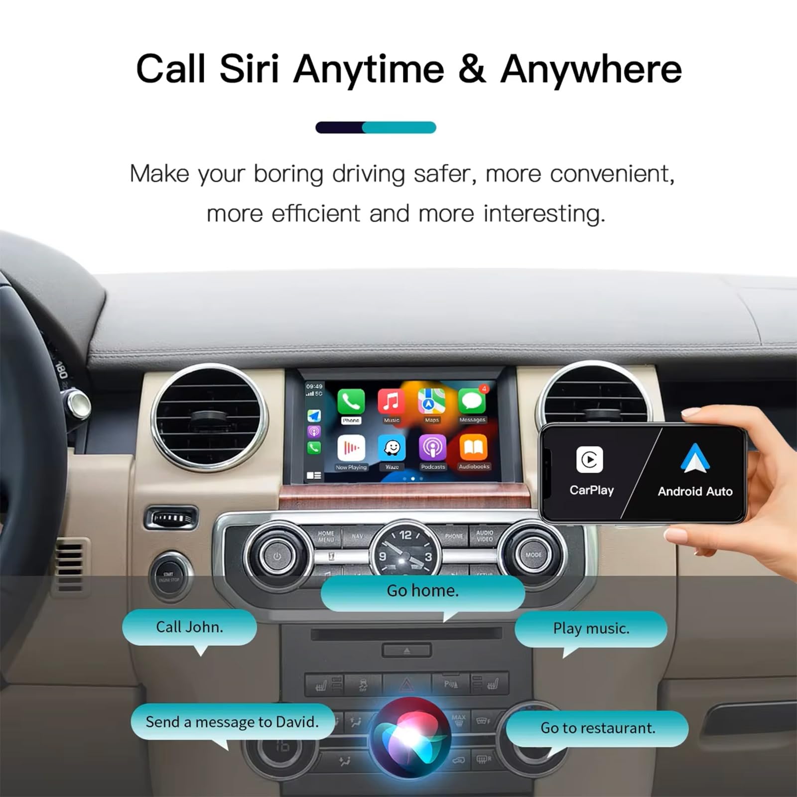 Module auto sans fil Carplay/Android pour Land Rover Jaguar Bosch Discovery 4 Aurora Freelander 2 XE XF XJ avec système Bosch 2011-2016 Support Mirrorlink et fonctions OEM voiture