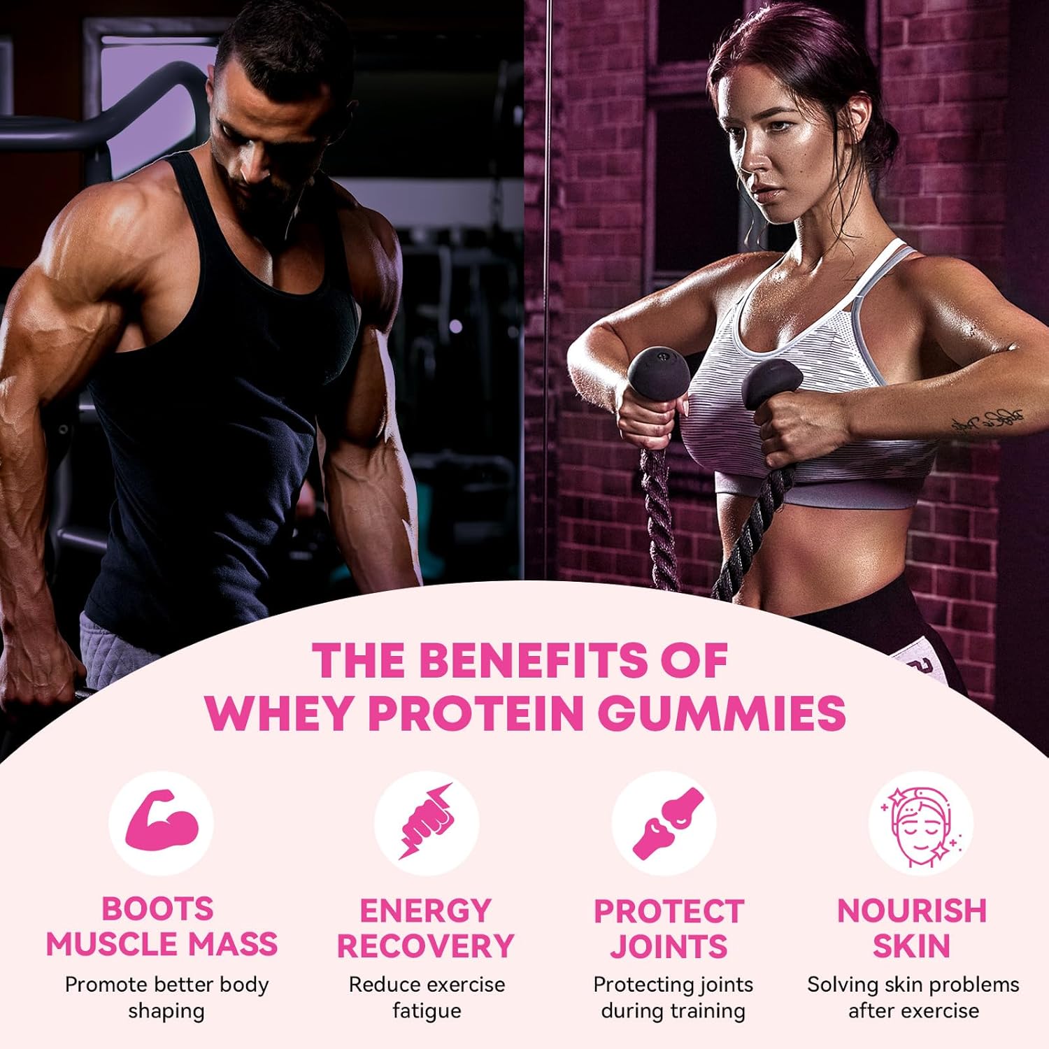 Whey Protein Gummies for Adults：12g Whey Protein Isolate Convenient Protein Supplement for Active Lifestyle, Immune Support & Daily Energy Booster - Gluten-Free, Non-GMOs (120 Gummies)