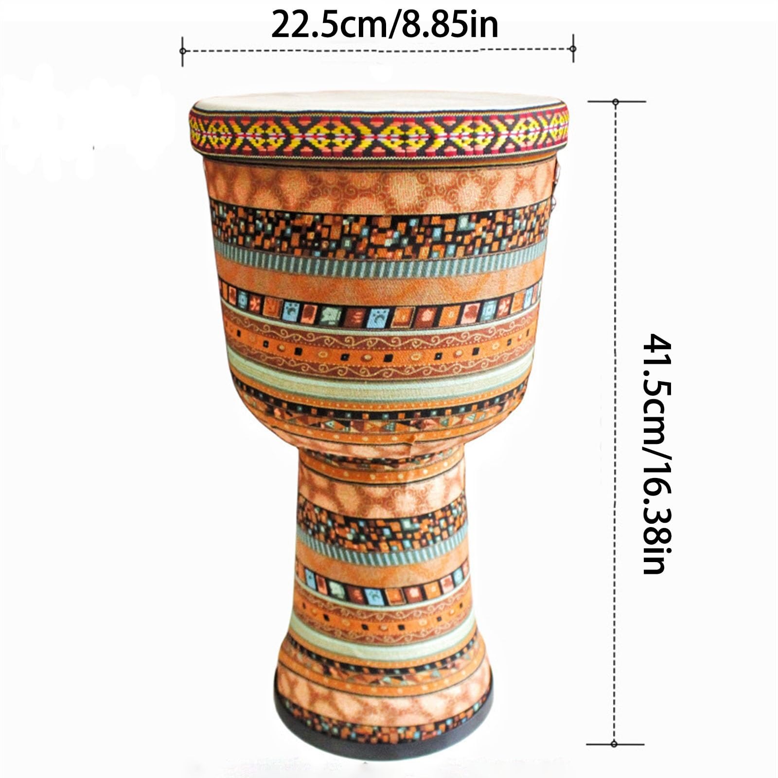 8/9 Pulgadas Yembé para La Escuela Boda Parche de Piel de Cabra Tambor Djembe, Ligero y Portátil Djembe Drum Principiante Tambor Africano(9in A)
