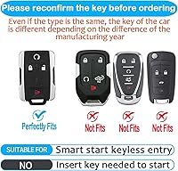 Vista 2 de Sindeda funda para llavero de Chevy con llavero, protección completa, carcasa de llave suave, Blanco, 4 botones