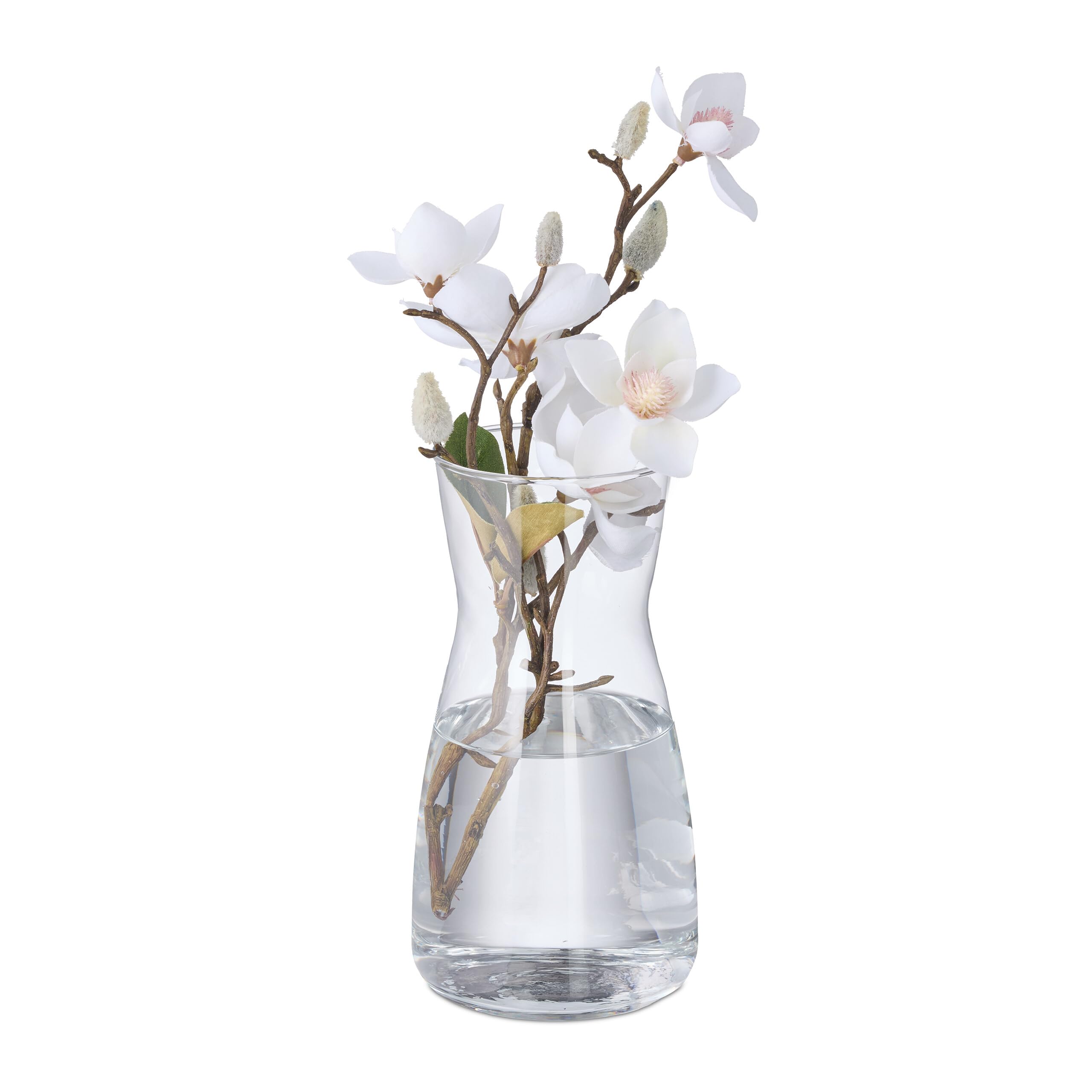 Vase en verre clair pour sublimer vos bouquets de fleurs fraîches au salon