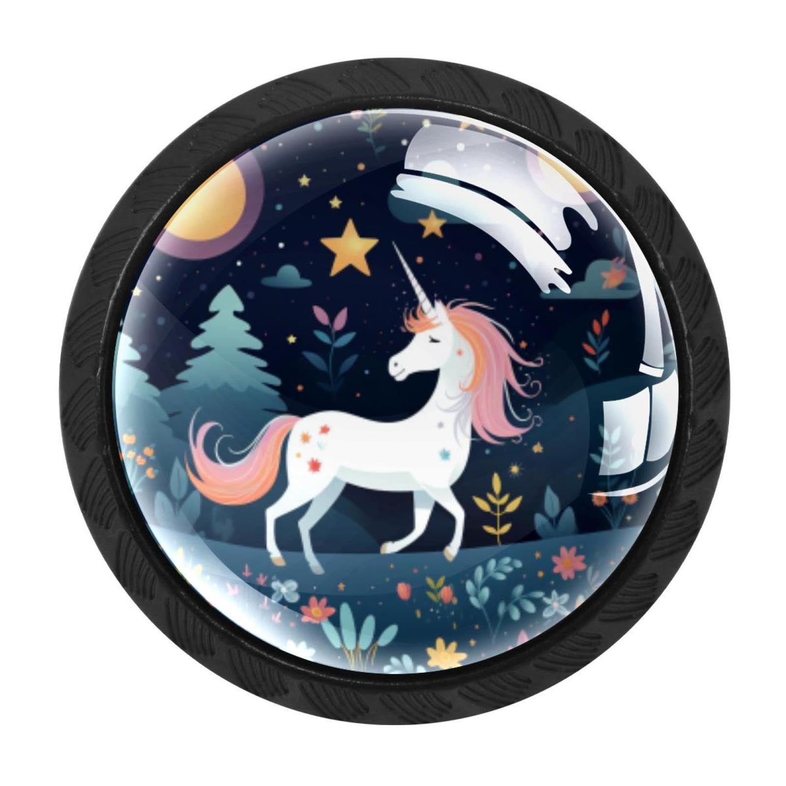 Chenzzzz Multicolored 19 Starry Unicorn Drawer Knobs Pull Handle Crystal Glass Circle Shape Cabinet Drawer Pulls Cupboard Knobs With Screws For Kitchen Cupboard Dresser Wardrobe Etc