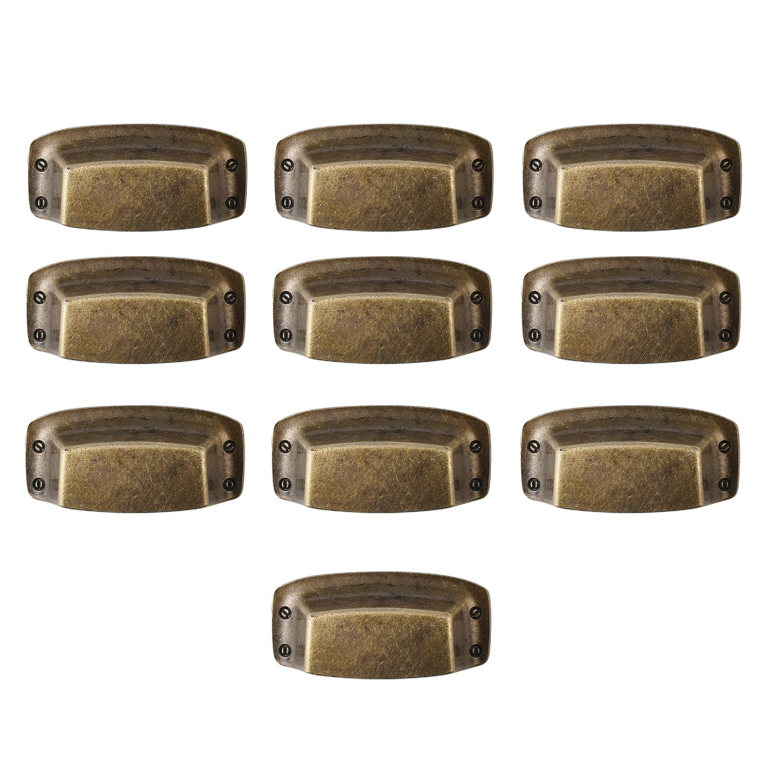 Buxuaaaa 10Pcs Arched Form Mixture Pulls For Drawer Furniture Featuring Antique Finish And Ergonomic Handling And Easy Mounting Solution Comfortable Grip Pull
