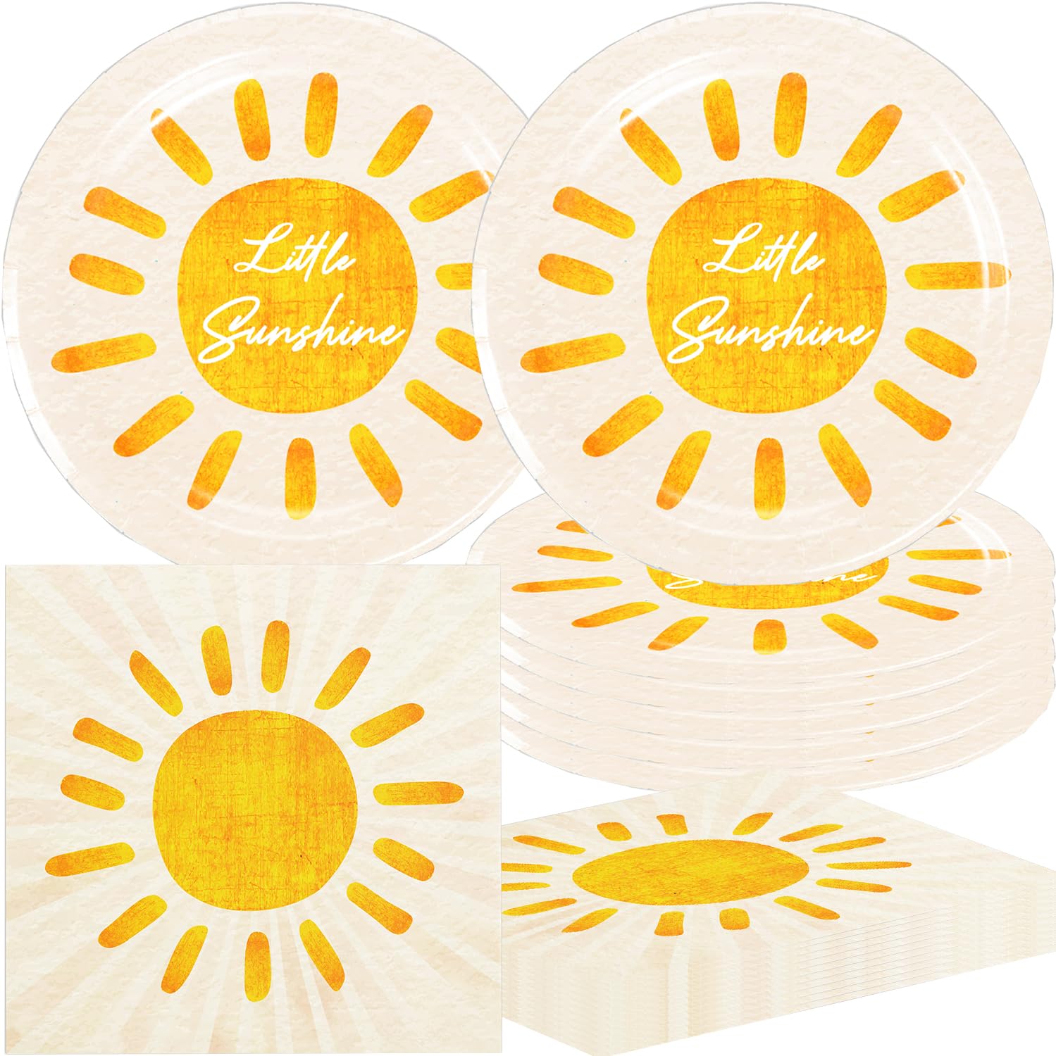 40Packs First Trip Inspired Around The Sun Birthday Decorations Sun One Boho Birthday Party Supplies Include 20 Paper Plates 20 Napkins For Boho Hippie Sunshine Boho One Sun Baby Shower Party Supplies