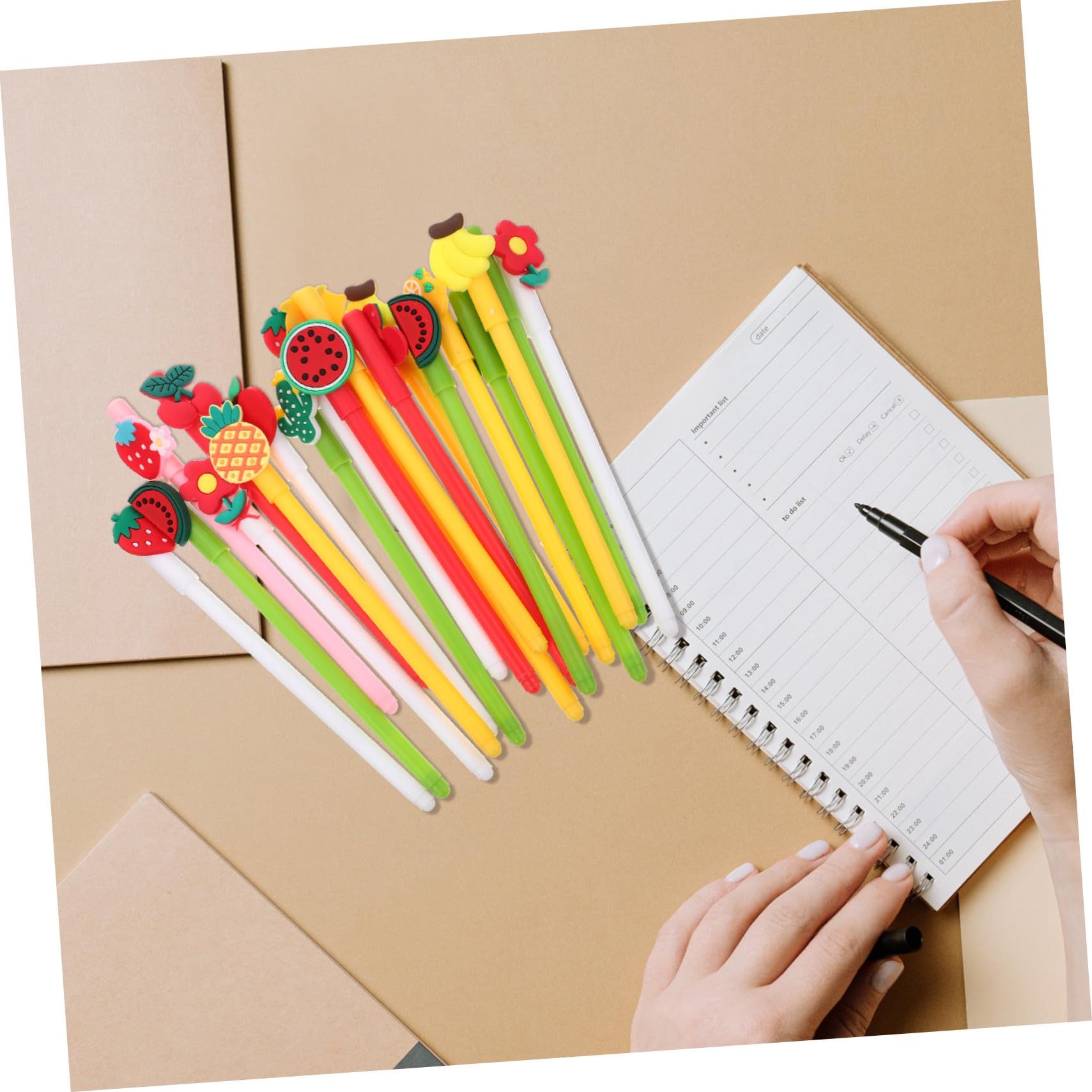 Angoily 100 Pièces Lot de Stylos Gel Adorables pour Étudiants et Bureau Assortiment Créatifs Protection Pointe Signature