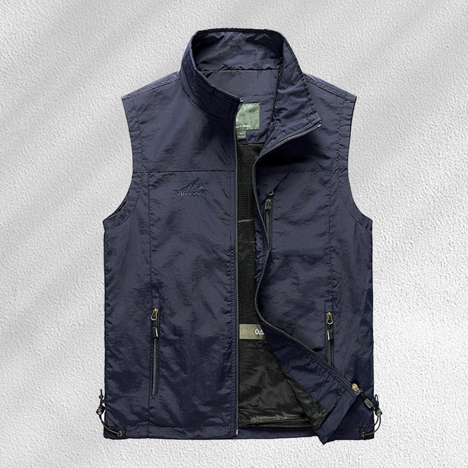 Generisch Herren Dünnes Ärmellose Weste Frühling Arbeitsweste mit Vielen Taschen Sommer Leicht Freizeitweste Sportweste Atmungsaktive Anglerweste Schnelltrocknend Outdoorweste Arbeitsjacke