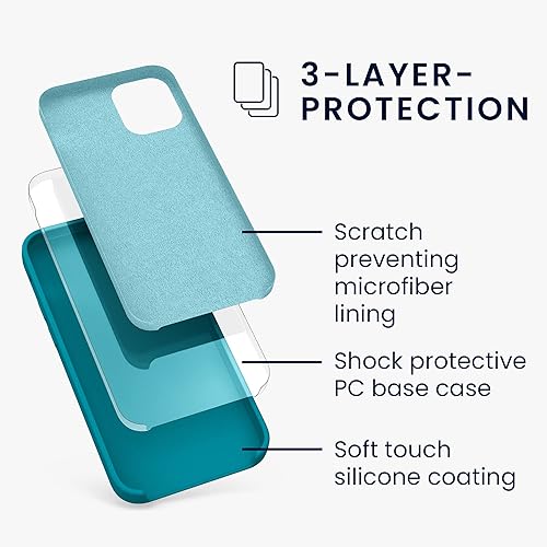 Miniatura 2 de kwmobile Funda compatible con Apple iPhone 12 mini - Funda de silicona TPU con acabado suave - Blue Reef