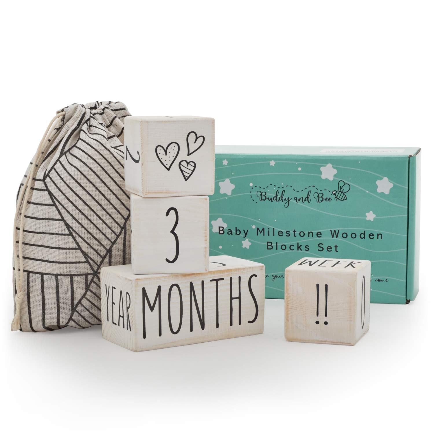 Buy Wooden Milestone Blocks for Baby Boy & Girl Gender Neutral Daily