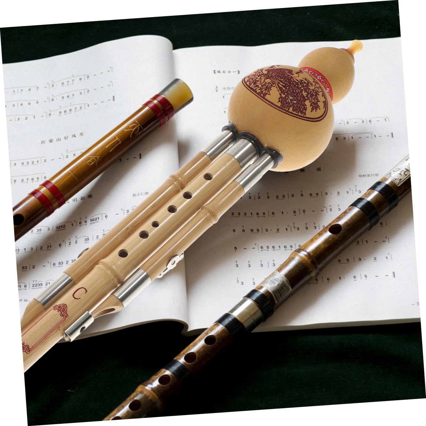 Toyvian seta di zucca Strumenti strumento flauto chiave Principiante dello strumento musicale flauto di zucca cinese strumento musicale di flauti hulusi Di legno Colore Casuale