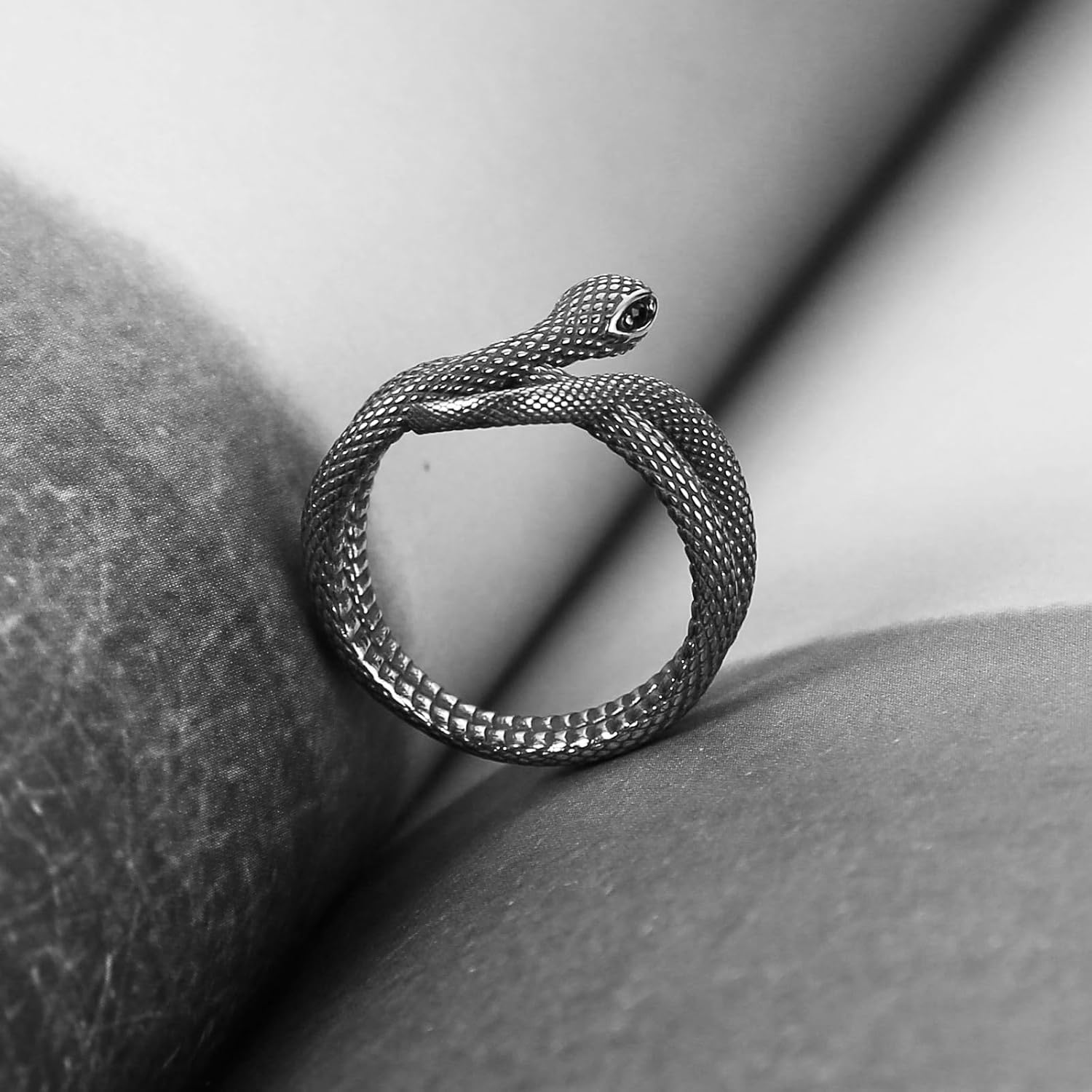 HZMAN Snake Ring for Men Women Stainless Steel Gothic Punk Animal Snake Rings Party Halloween Jewelry Gift - Image 6