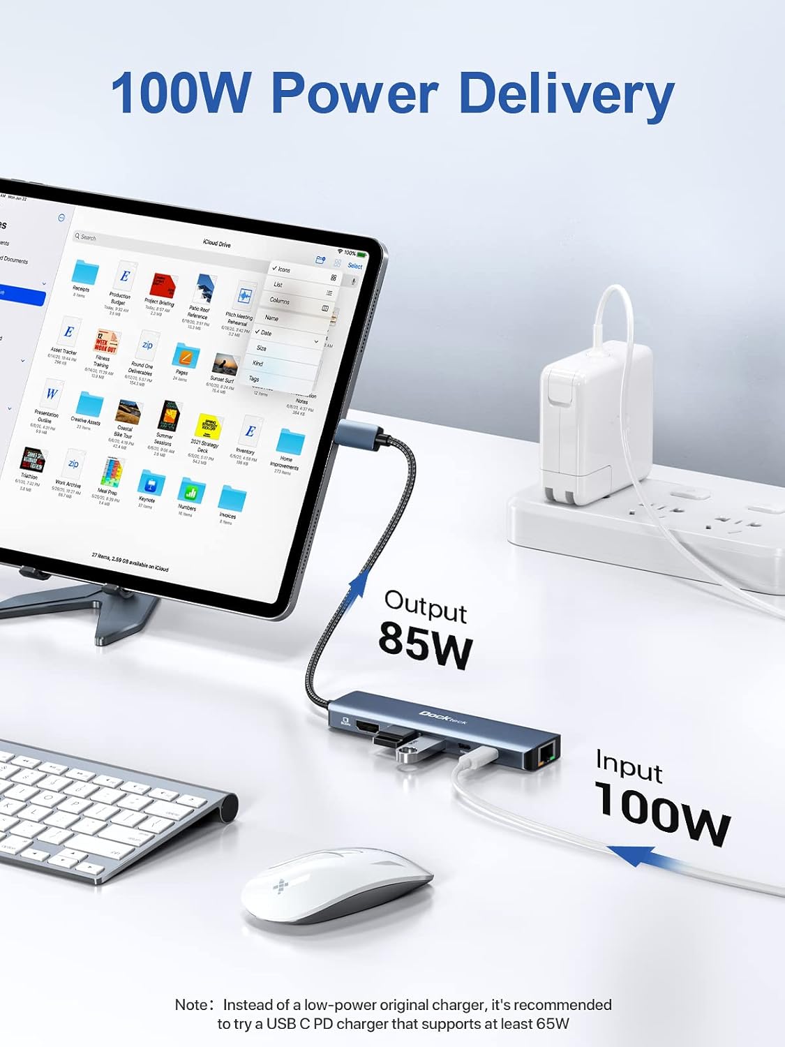 Dockteck USB-C 6 in 1 Multiport Adapter - 8K HDMI, 2 USB-A 5 Gbps, 100W PD, 1Gbps Ethernet for MacBook Pro, Air, HP, XPS and More
