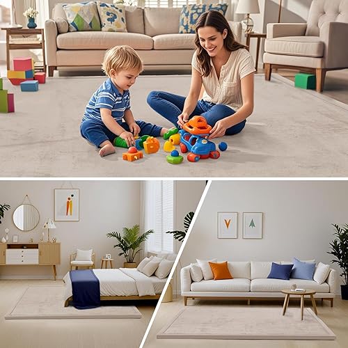 Miniatura 6 de ACOMOPACK Alfombra de área (beige, 79 × 157 pulgadas)