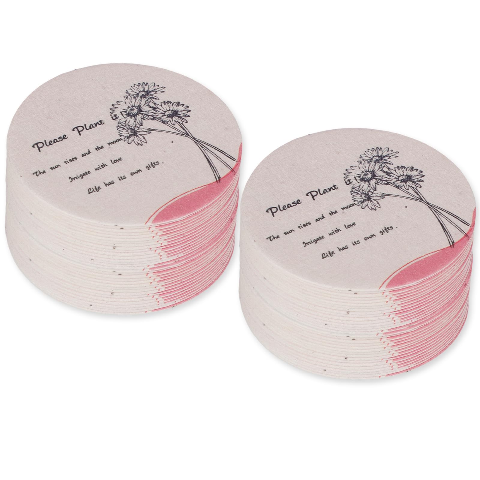 40 Pack Plantable Seed Paper Round - Greeting Cards Handmade Recycled Growing Seed Paper Embedded with Wildflower Seeds | Birthday Party | Wedding Favor | Small Business Thank You Cards - P10 โ image 1