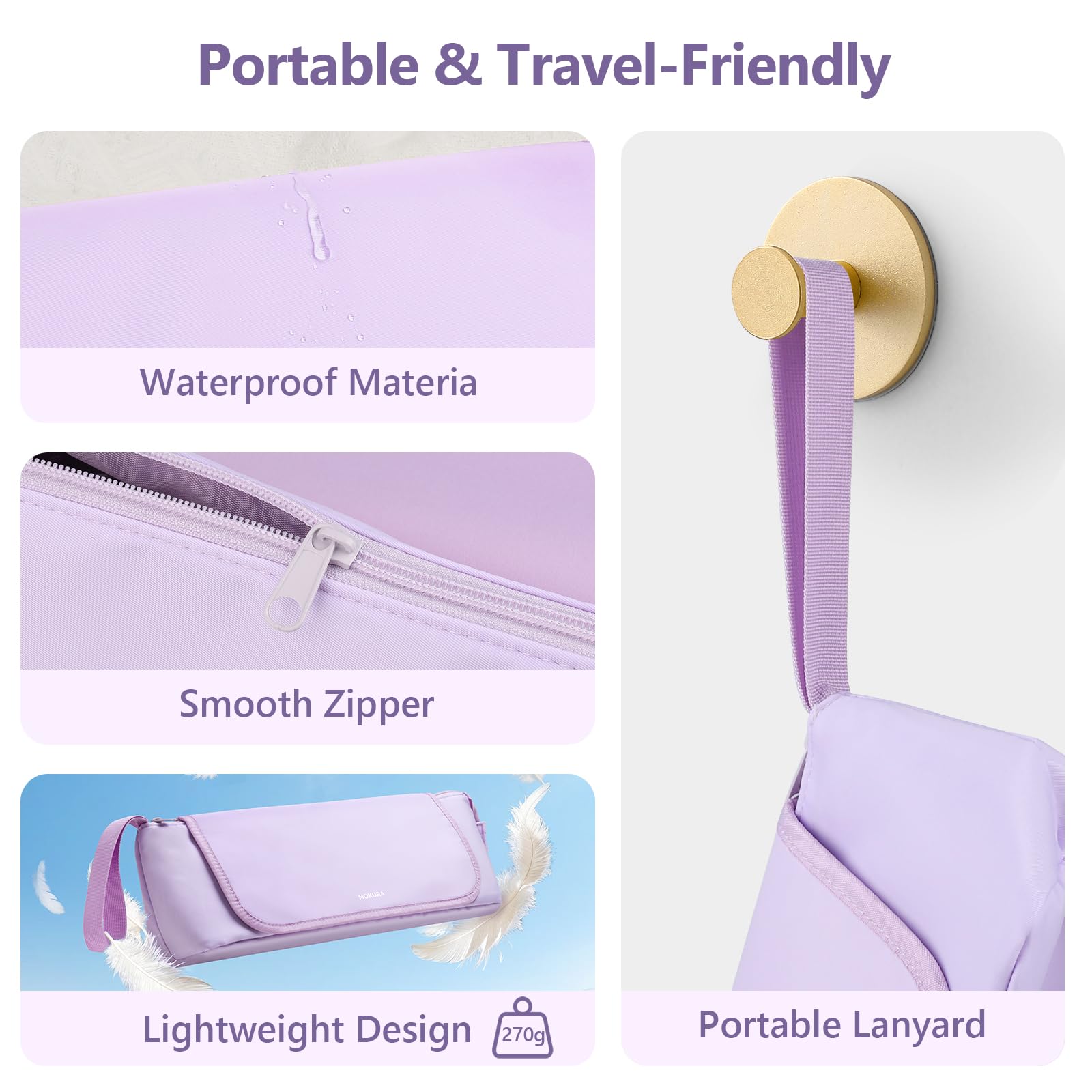 MOKURA Travel Hair Tool Bag - Purple -8