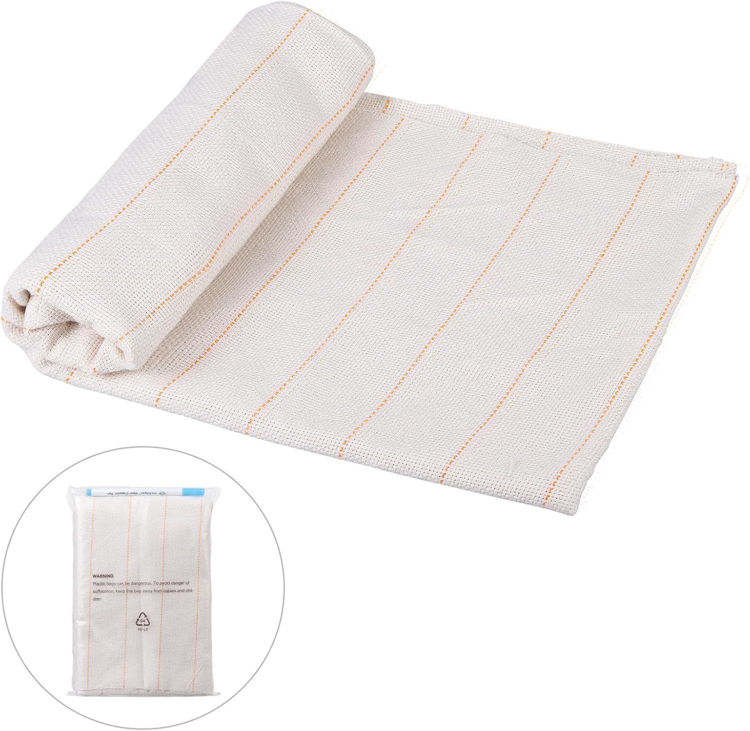 3Pcs 80"x40" Inch Large Overlocking Tufting Cloth with Marked Lines, Primary Monks Cloth for Tufting Gun, Cotton Punch Needle Embroidery Fabric for Rug Tufting