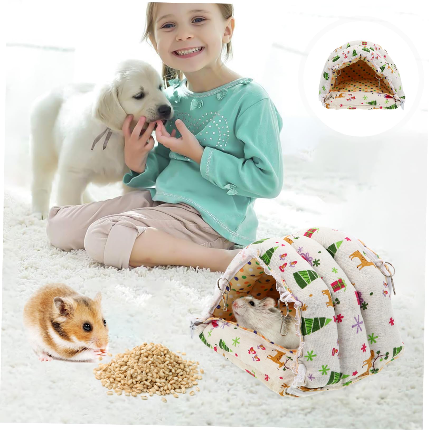 minkissy 3stücke Kleintier Nestzelt Für Hamster Meerschweinchen Und Kaninchen Warmes Halbgeschlossenes Schlafhaus Für Käfige Und Reisen Mit Süßem Design