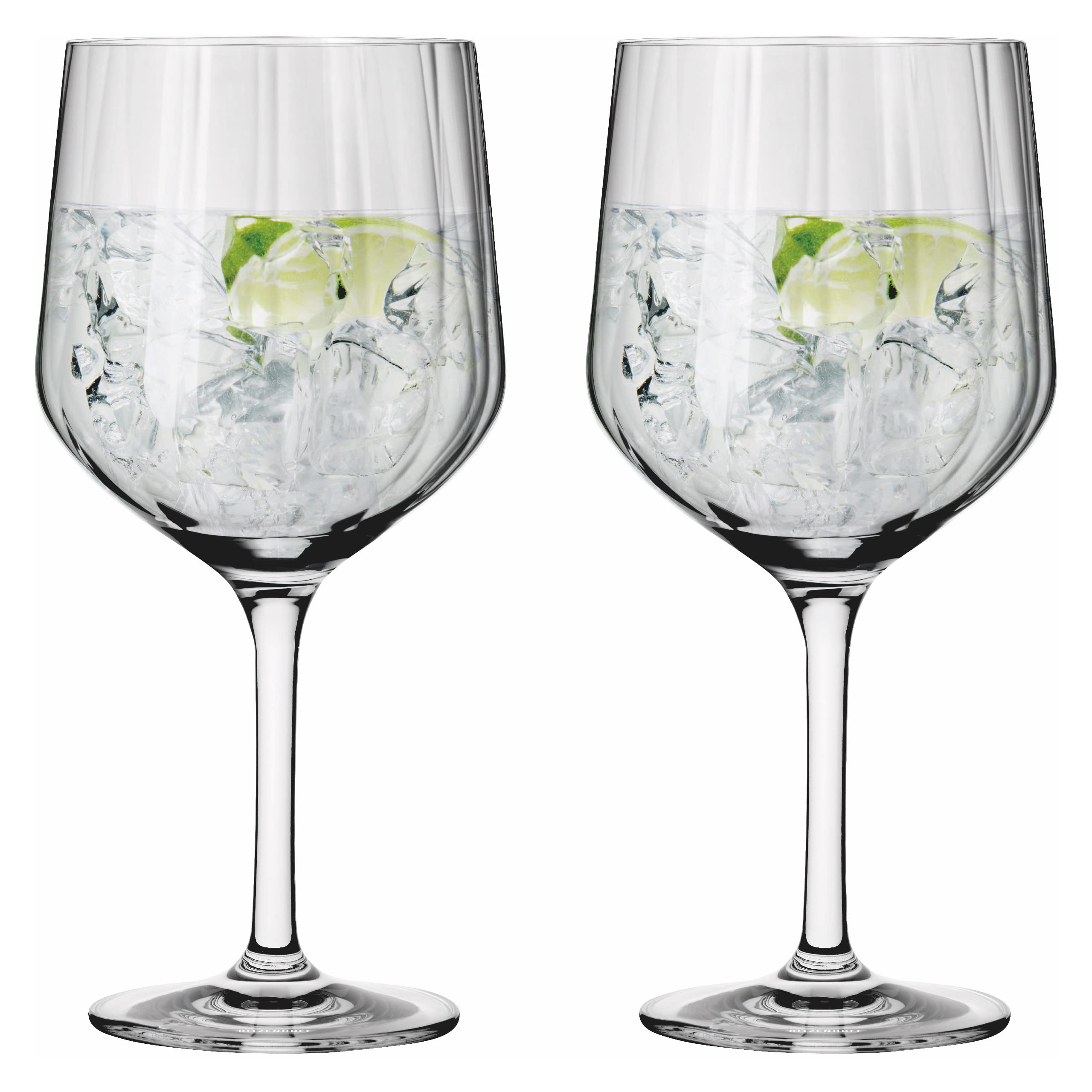 RITZENHOFF 3761001 Gin-Glas 700 ml - Serie Sternschliff Nr. 2, 2 Stück mit Relieflinie - Made in Germany