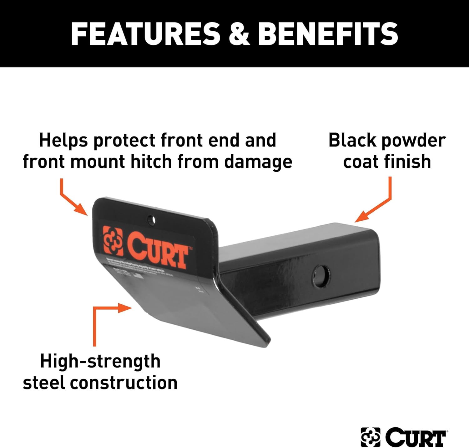 CURT 31007 Trailer Hitch Skid Plate for 2-Inch Receiver - Image 3