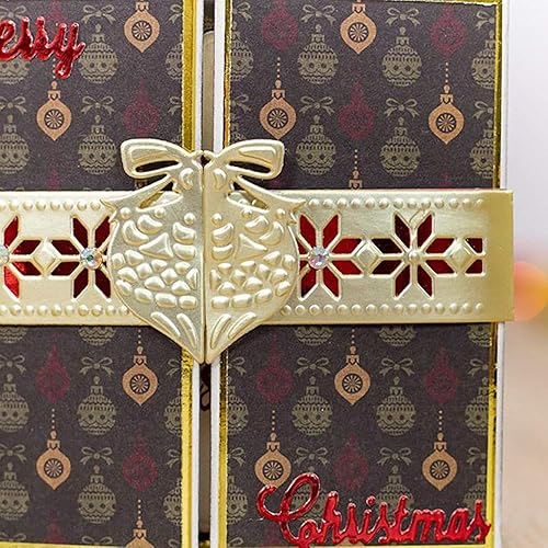 Miniatura 8 de Troqueles de corte de sello de tarjeta con forma de vela de Navidad de metal, troqueles de sello de tarjeta de linterna de Navidad, plantillas en