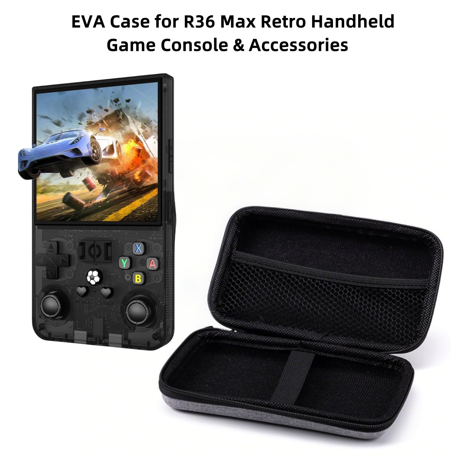 JiangJiangBao Carry Case for R36 Max Retro Handheld Game Console & Accessories, 2025 Hard EVA Case, Drop-proof, Wear-resistant