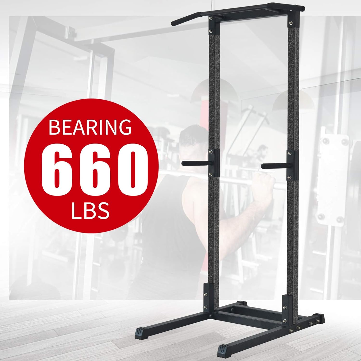 Power Tower Pull Up Dip Station for Home Gym Adjustable Height Strength Training Workout Equipment, 660 LBS : Sports & Outdoors