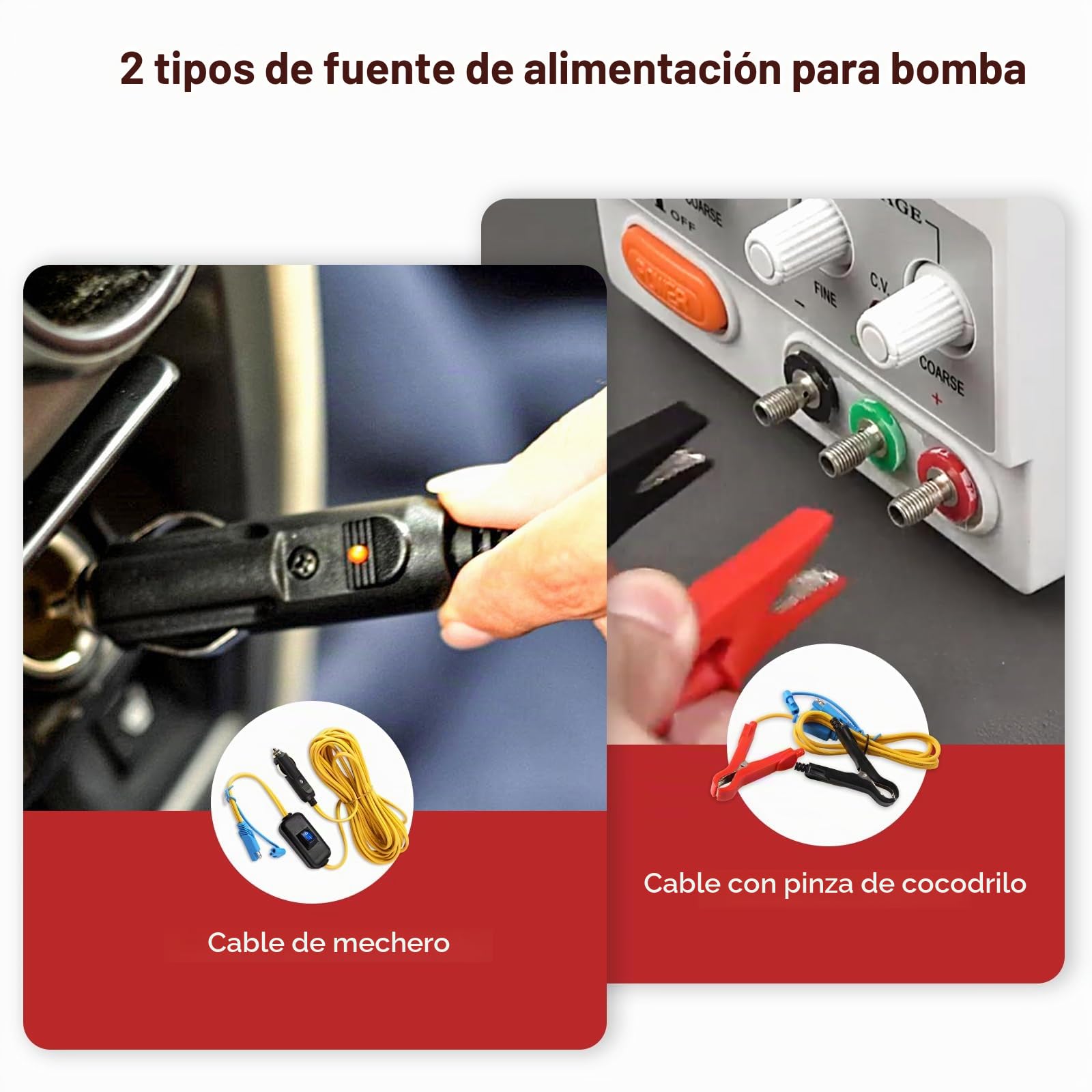 CAMPLUX Paquete de Bomba de Agua 6 Litros, 12 V CC, para RV/Jardí/Barco/Riego/Pulverización, 4,5 Bar/ 65 PSI