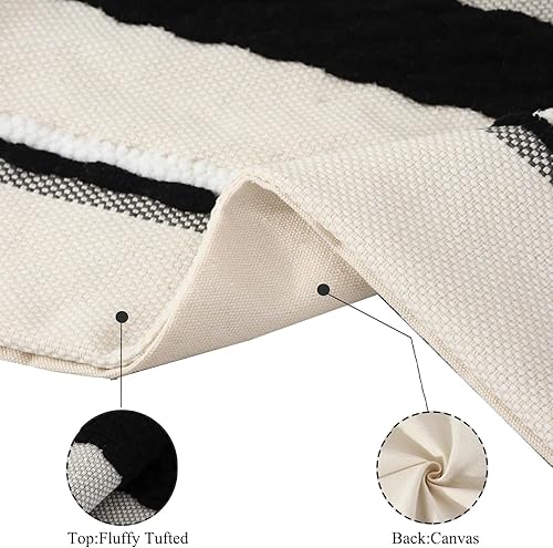 Miniatura 3 de Tosleo Juego de 2 fundas de almohada decorativas con diseño de rayas en blanco y negro de 18 x 18 pulgadas, fundas de almohada decorativas de