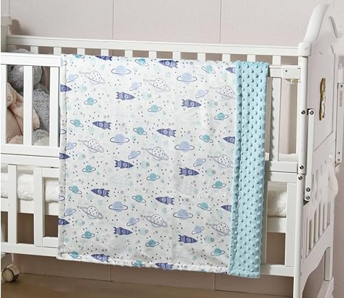 Miniatura 4 de CREVENT - Manta suave y afelpada de tela minky para bebés, niños y niñas, manta para recién nacidos, 30 x 40 pulgadas (espacio)